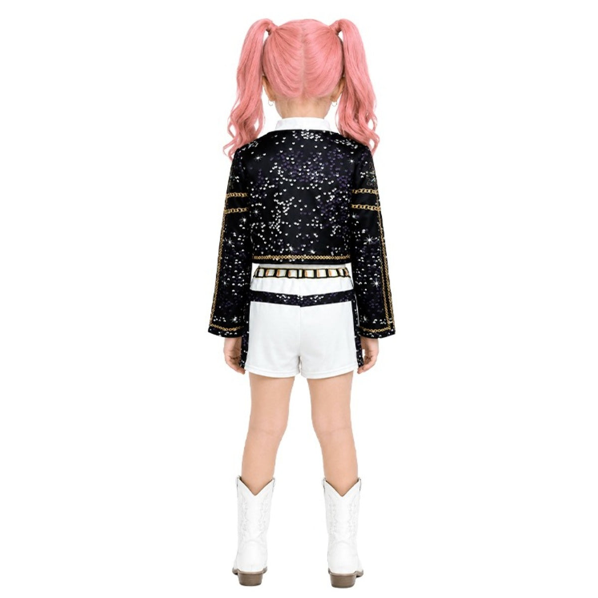 Weißes K-Pop-Sängerin-Luxus-Kostüm für Mädchen