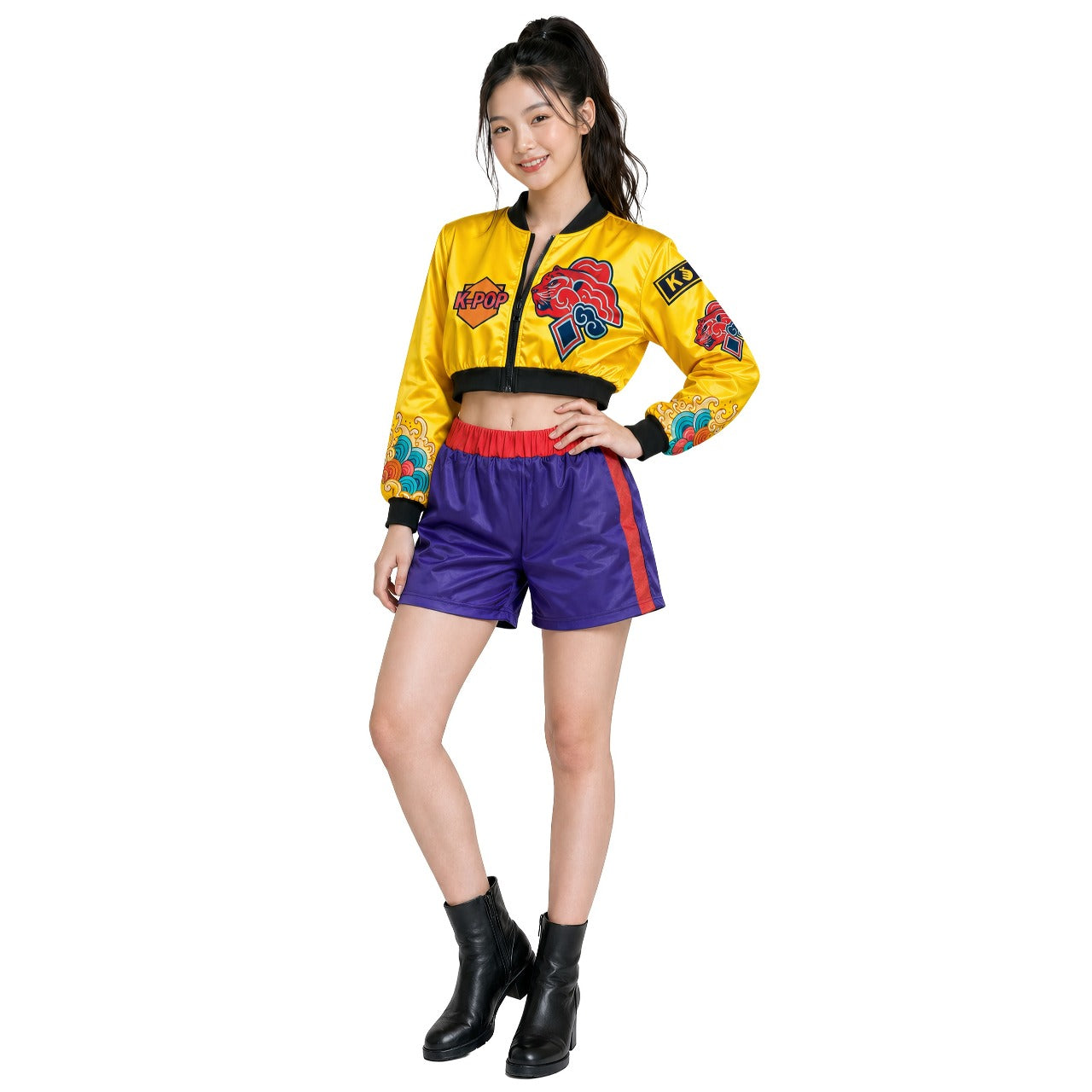 Lila K-Pop-Sängerin-Kostüm eco für Damen