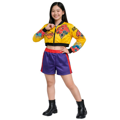 Lila K-Pop-Sängerin-Kostüm eco für Mädchen