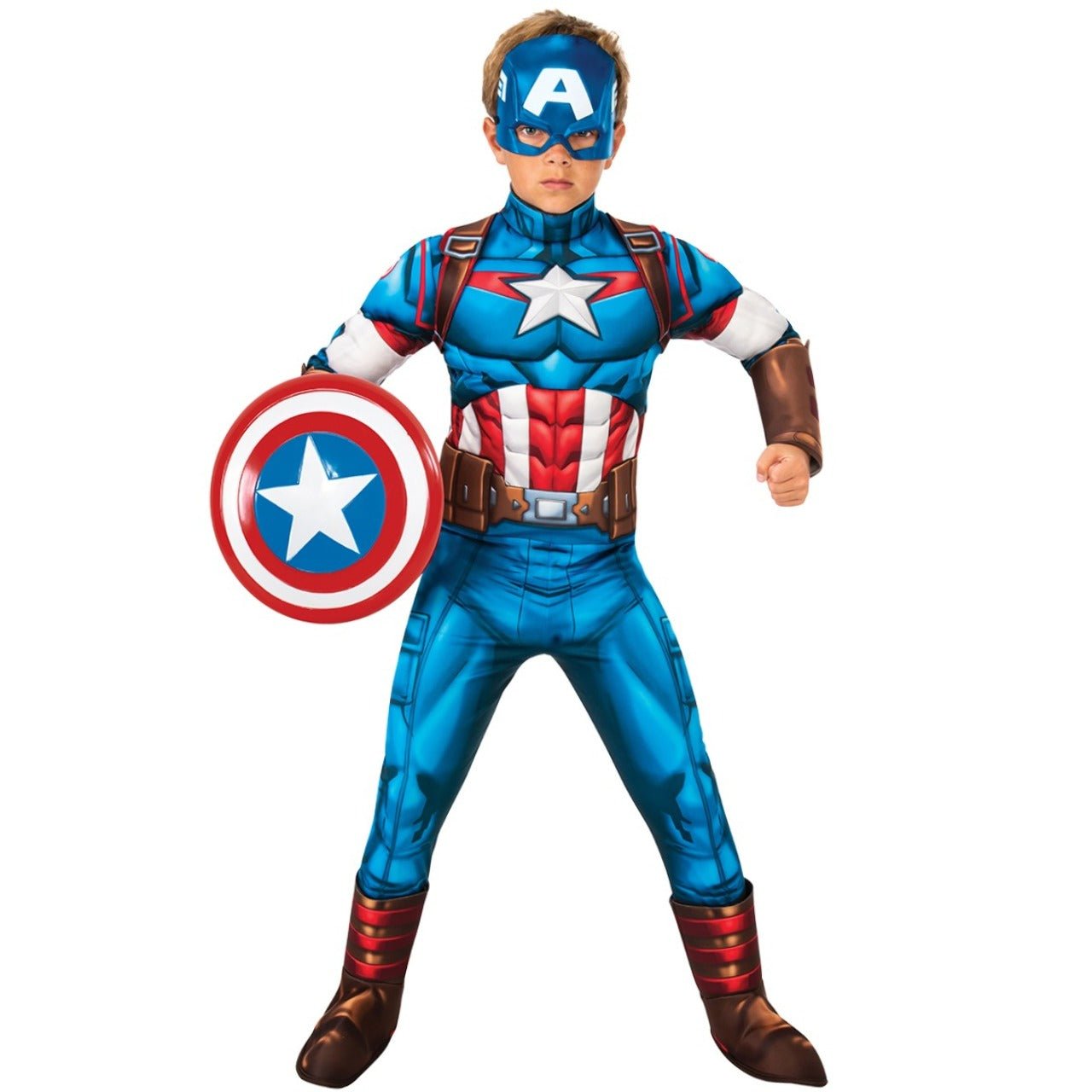 Captain America™-Muskel Deluxe Kostüm für Kinder