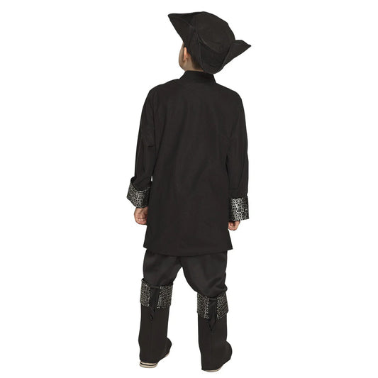 Schwarzes Piratenkapitän Kostüm für Jungen