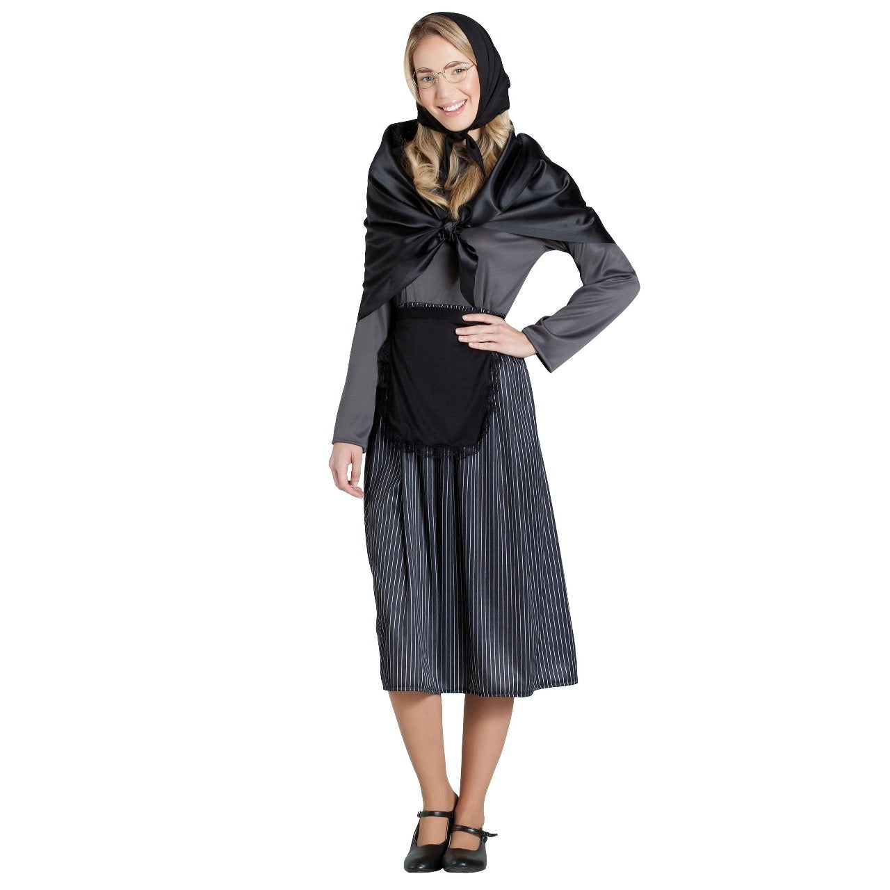 Schwarzes Kastanienverkäuferin-Kostüm für Damen