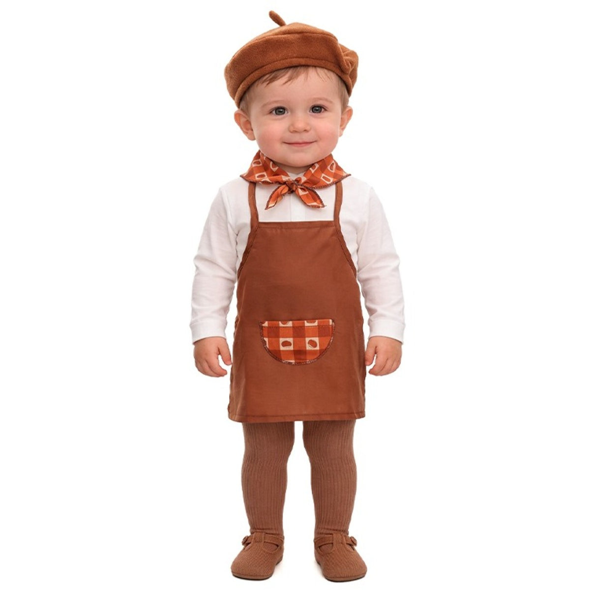 Braunes Kastanienverkäufer-Kostüm für Baby