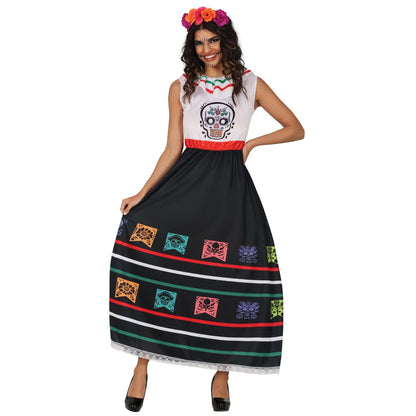 Buntes Catrina-Kostüm für Damen