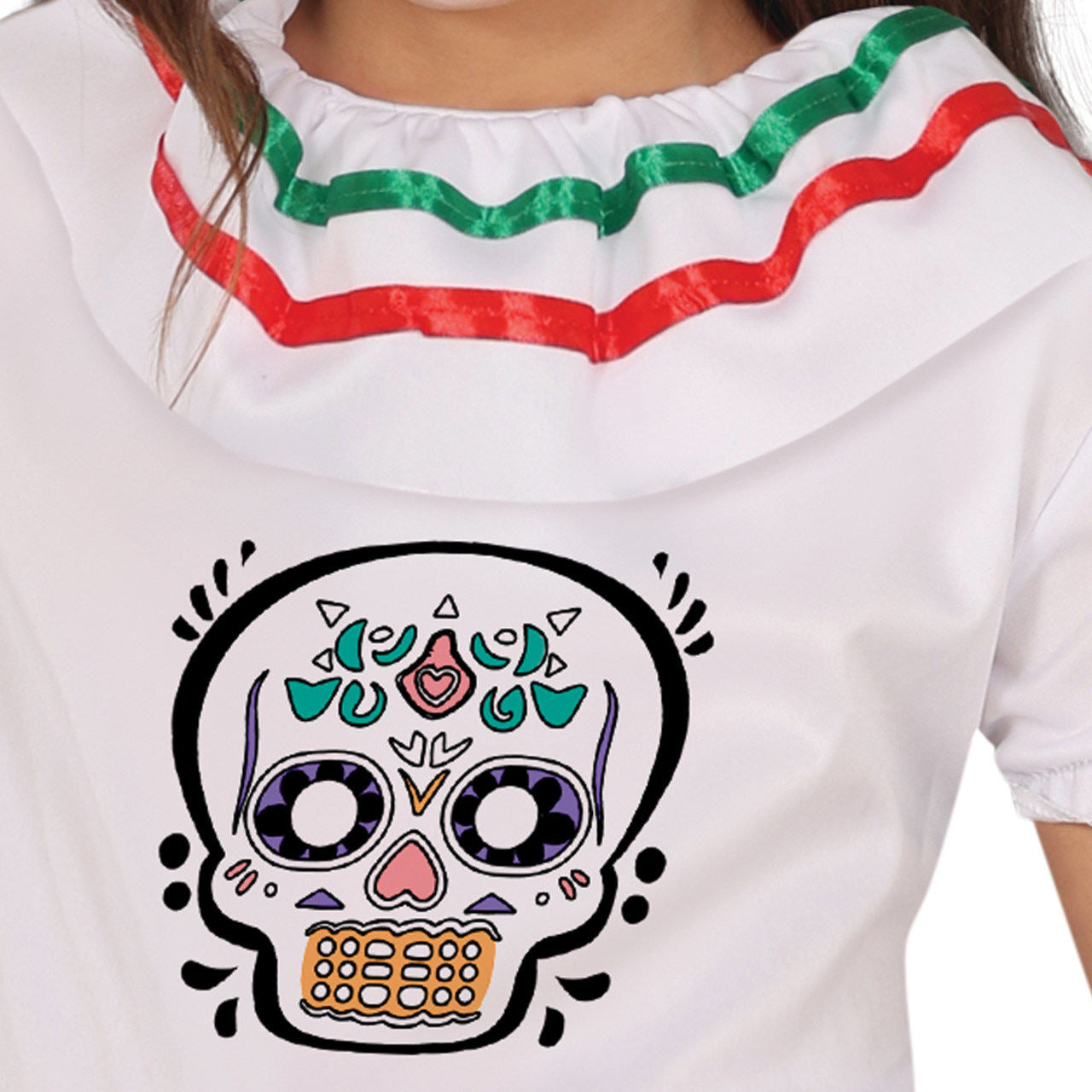 Buntes Catrina Kostüm für Mädchen