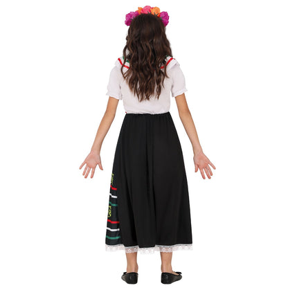 Buntes Catrina Kostüm für Mädchen