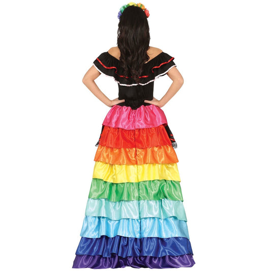 Buntes Catrina Kostüm für Damen