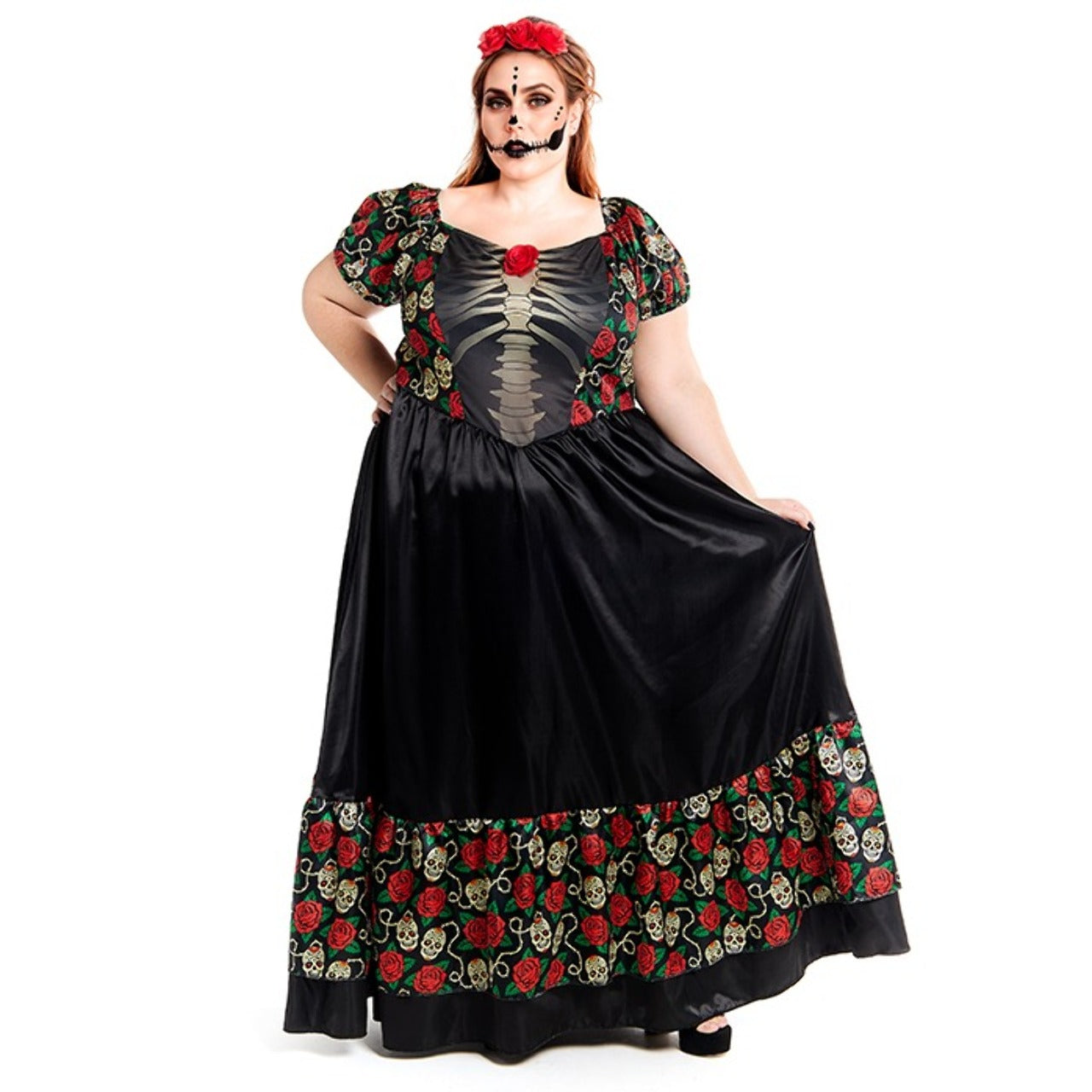 Catrina-Kleid Plus Kostüm für Damen