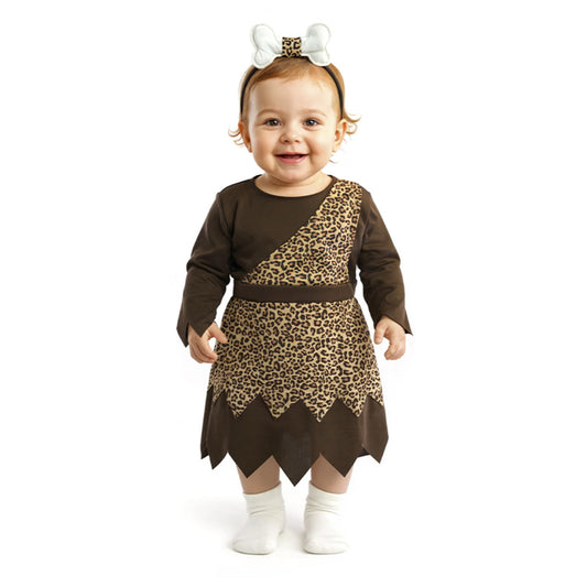 Kleiner Leoparden-Höhlenmensch-Knochen-Kostüm für Babys