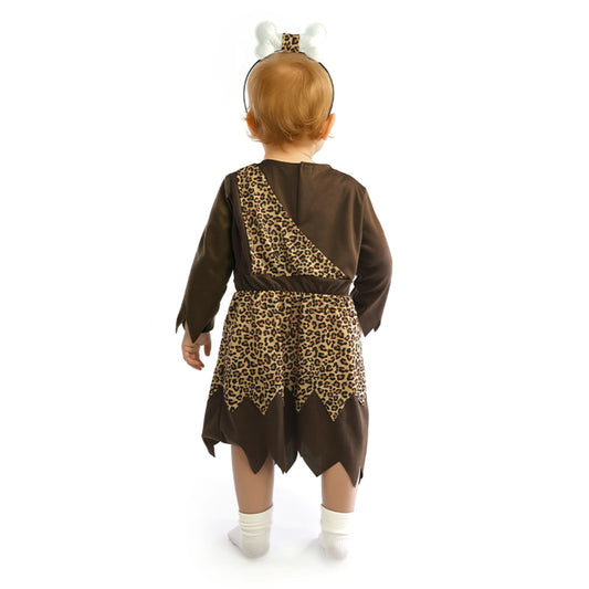 Kleiner Leoparden-Höhlenmensch-Knochen-Kostüm für Babys