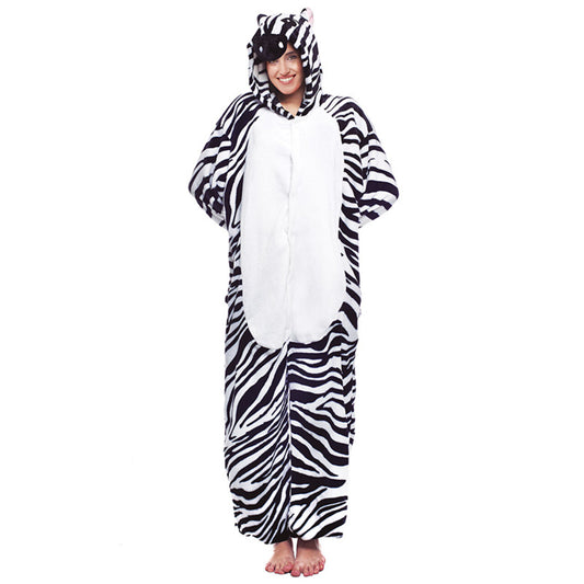 Zebra-Kapuzen Kostüm für Erwachsene