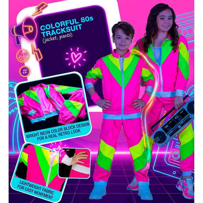Neon-80er-Jahre-Trainingsanzug-Kostüm für Kinder