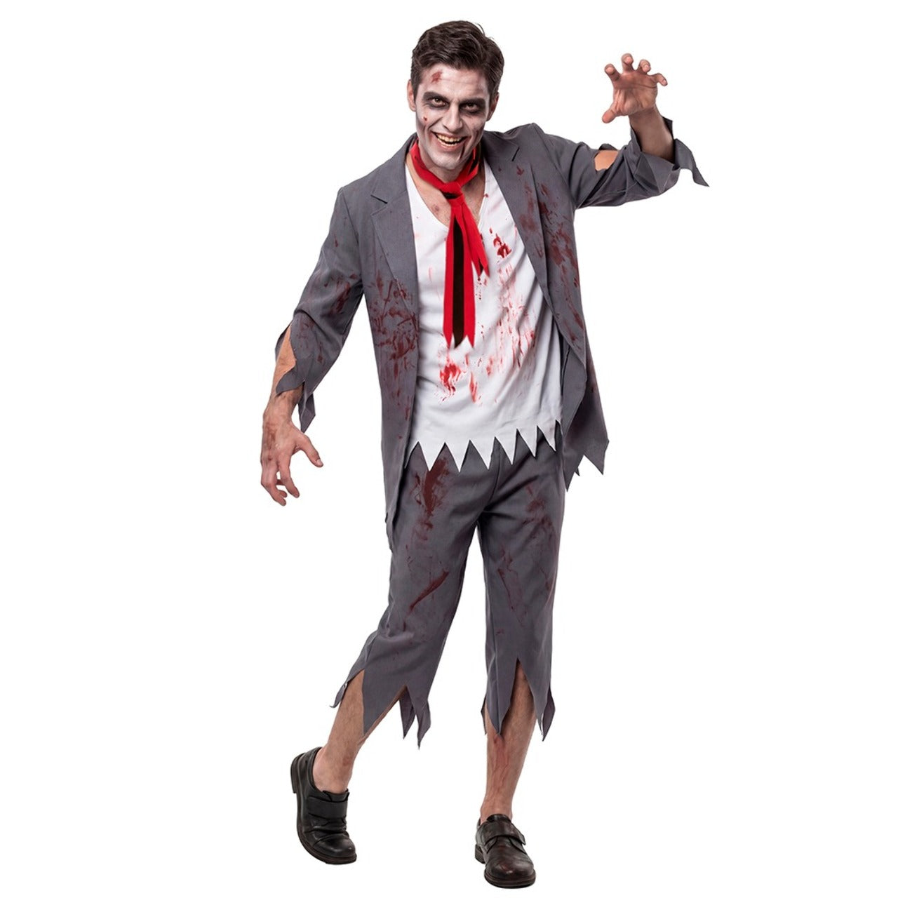 Schuljungen Zombie mit Krawatte Kostüm für Erwachsene