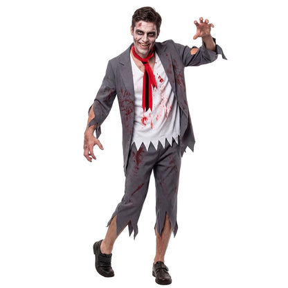 Schuljungen Zombie mit Krawatte Kostüm für Erwachsene