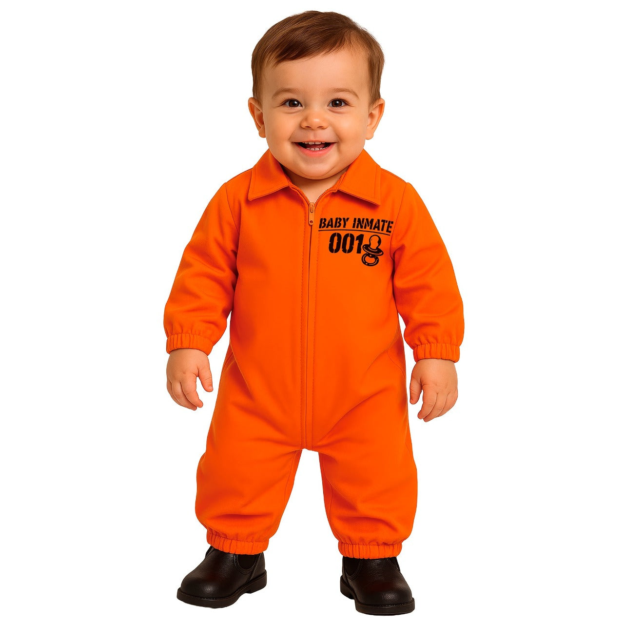 Oranges amerikanisches Sträflingskostüm für Baby