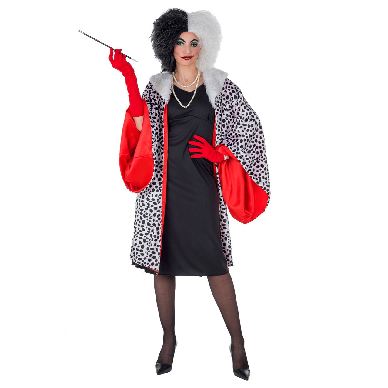 Cruella Deluxe-Mantel-Kostüm für Damen