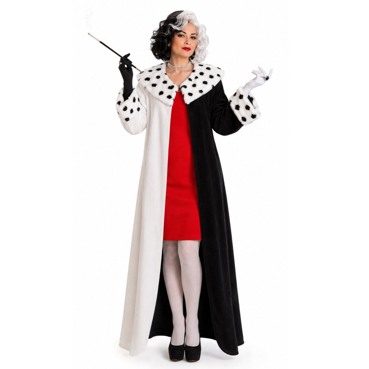 Cruella-Mantel-Kostüm für Damen