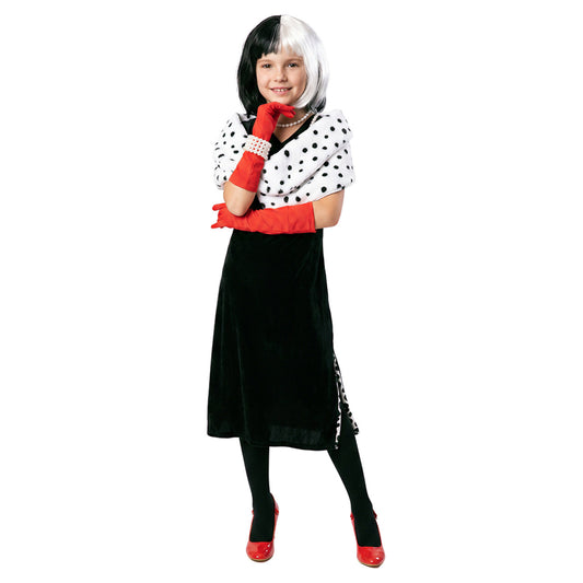 Cruella Dalmatiner Kostüm für Mädchen