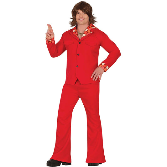 Rotes 70er-Jahre-Kostüm für Herren