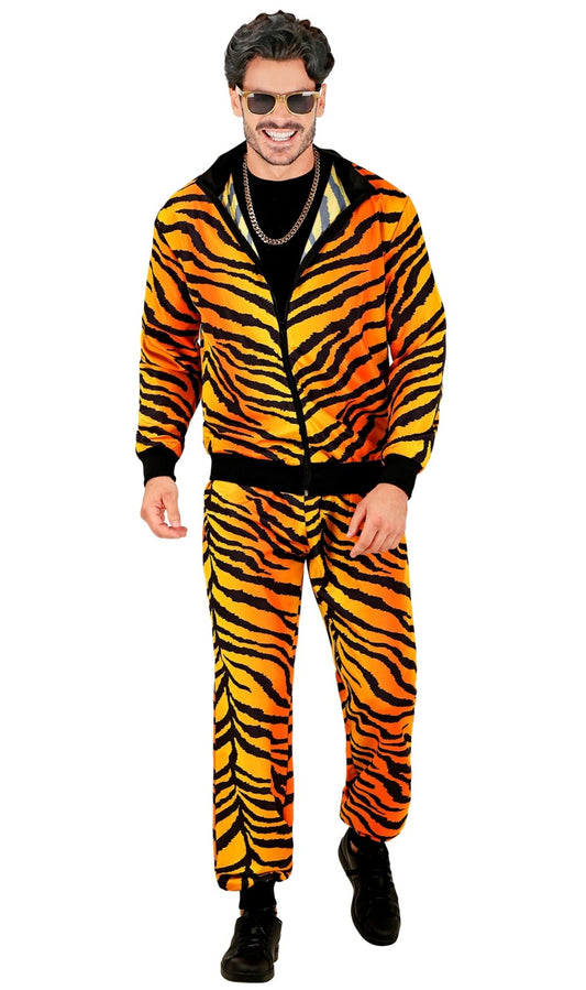 80er-Jahre-Tiger-Trainingsanzug-Kostüm für Erwachsene