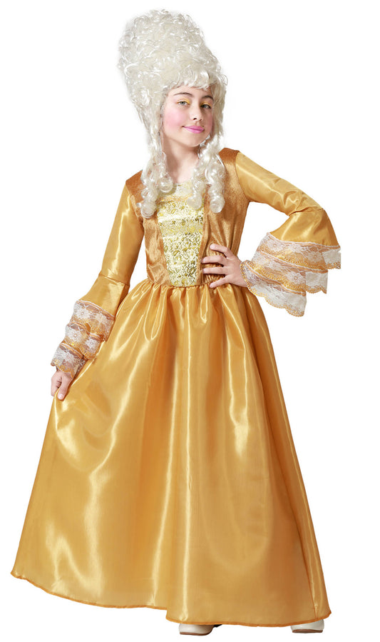Goldenes Barock-Herzogin-Kostüm für Mädchen