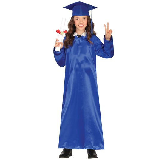Blaues Absolventen Kostüm für Kinder