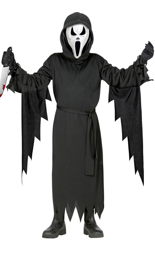 Schwarzes Scream-Kostüm für Kinder