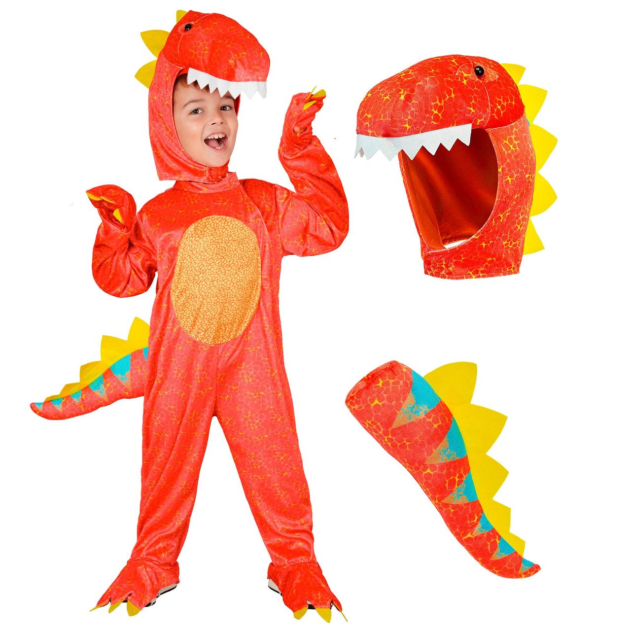 Buntes Dinosaurier-Kostüm für Kinder