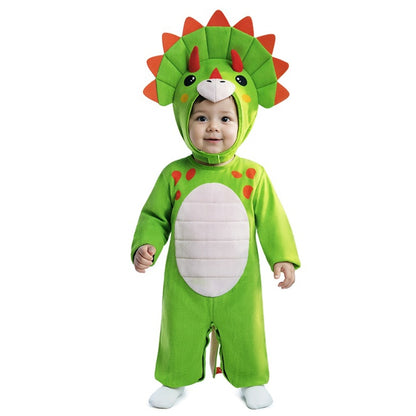Grünes Triceratops-Dinosaurier-Kostüm für Babys