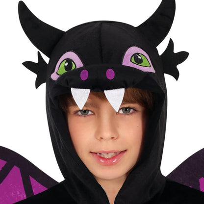 Schwarzer Drachenflügel Kostüm für Kinder