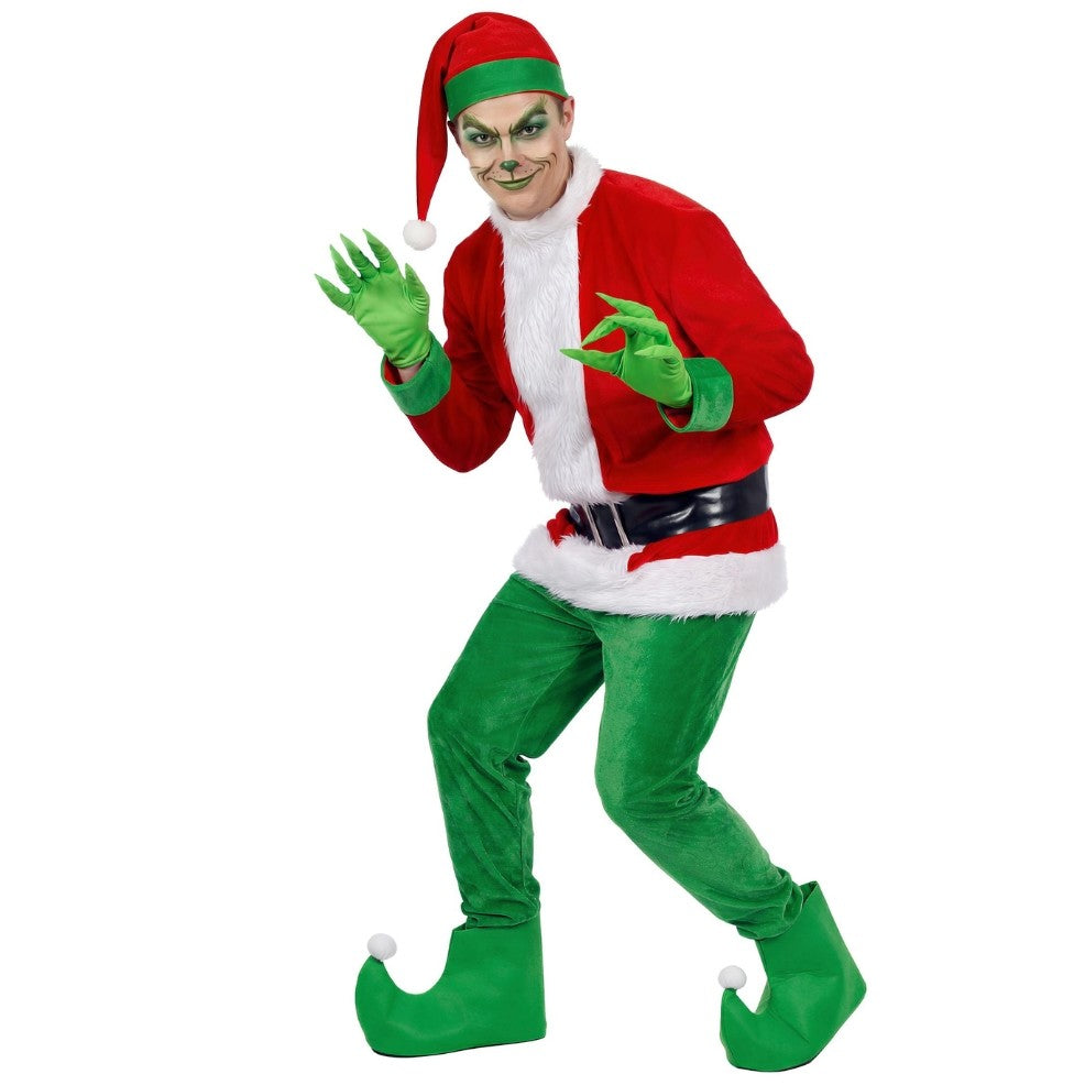 Komplettes Grinch-Wichtel-Kostüm für Erwachsene