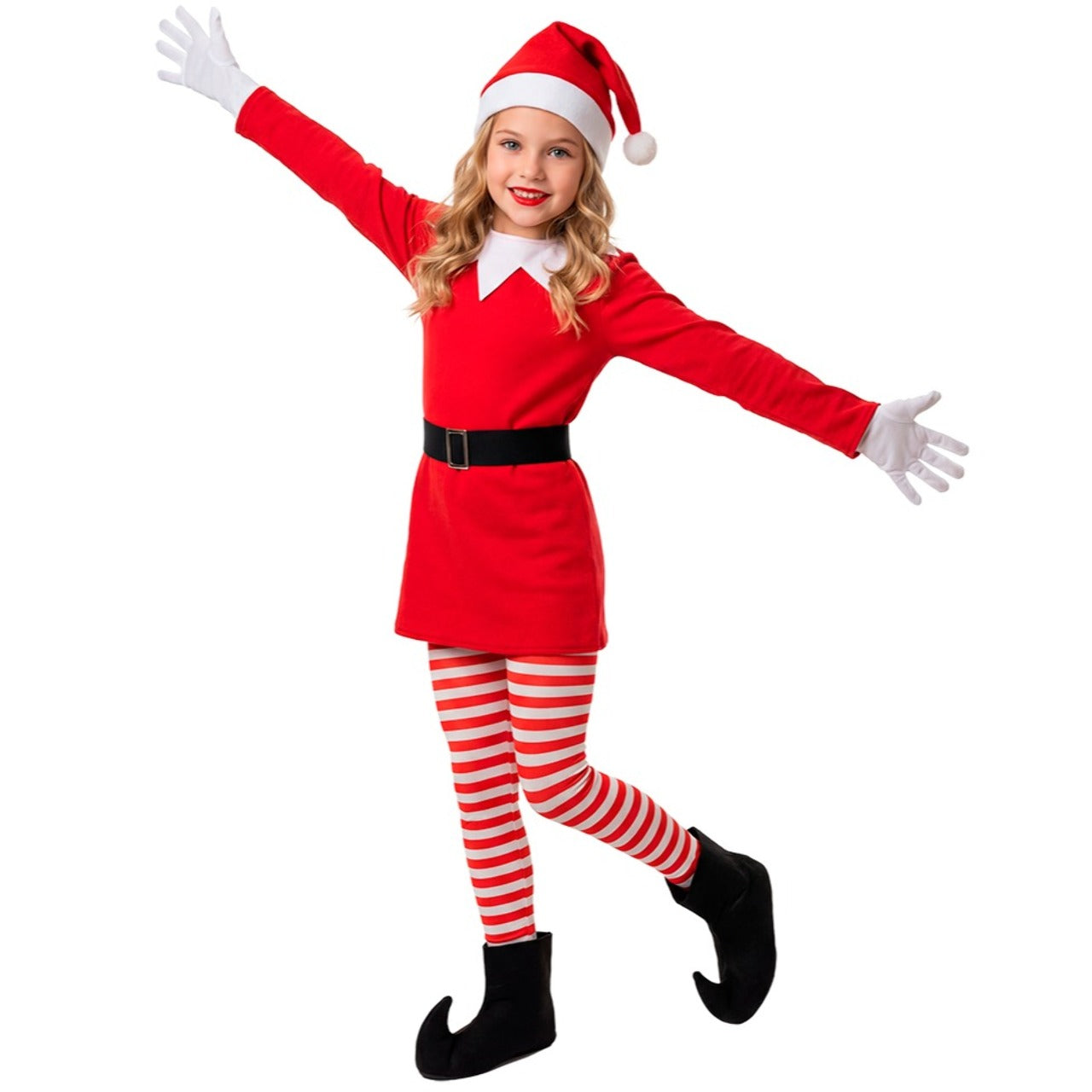 Lustiges Weihnachts-Elfenkostüm für Mädchen