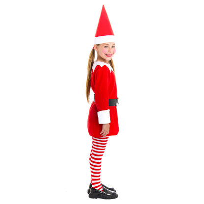 Rotes Weihnachtselfen-Kostüm für Mädchen