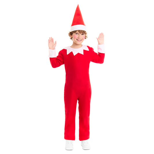 Rotes Weihnachtself-Kostüm für Kinder