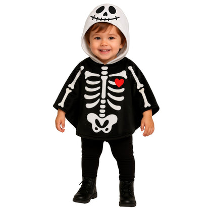 Skelett Poncho Kostüm für Baby