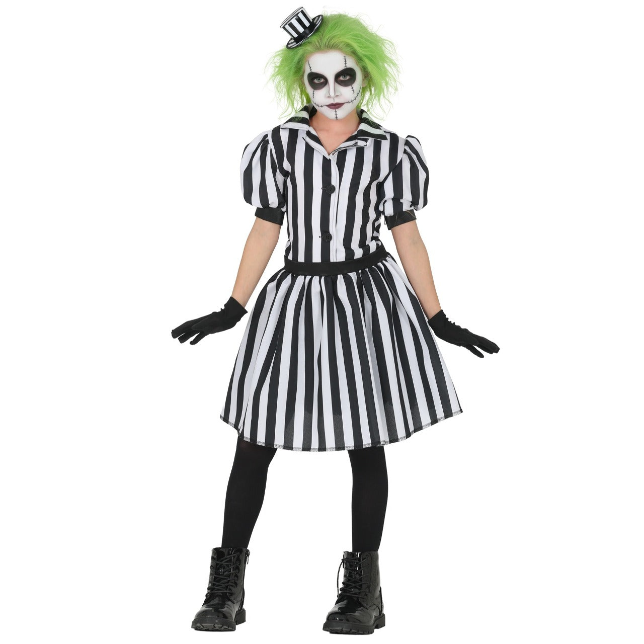 Gestreiftes Geisterkleid-Kostüm für Mädchen