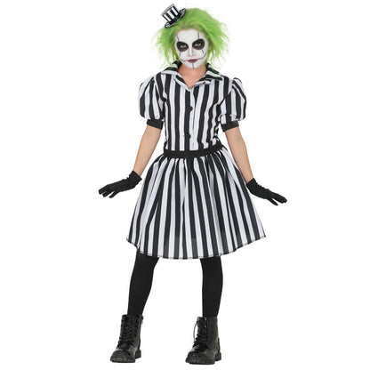 Gestreiftes Geisterkleid-Kostüm für Mädchen