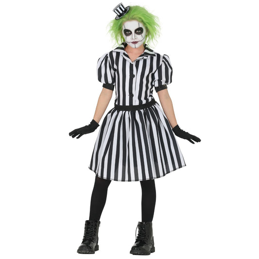 Gestreiftes Geisterkleid-Kostüm für Mädchen
