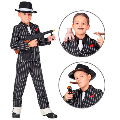 Dunkler Gangster Gomez Kostüm für Kinder