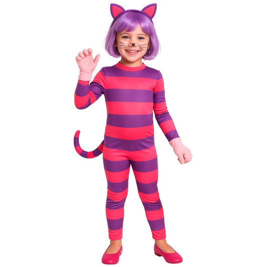 Zweifarbiges Cheshire-Katze Kostüm für Kinder