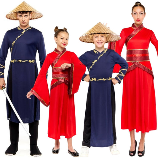 Orientalische Chinesen Gruppenkostüme