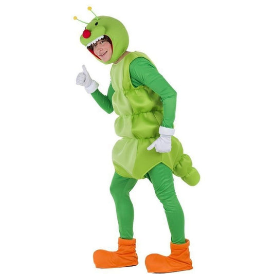 Grünes Wurm Kostüm für Erwachsene