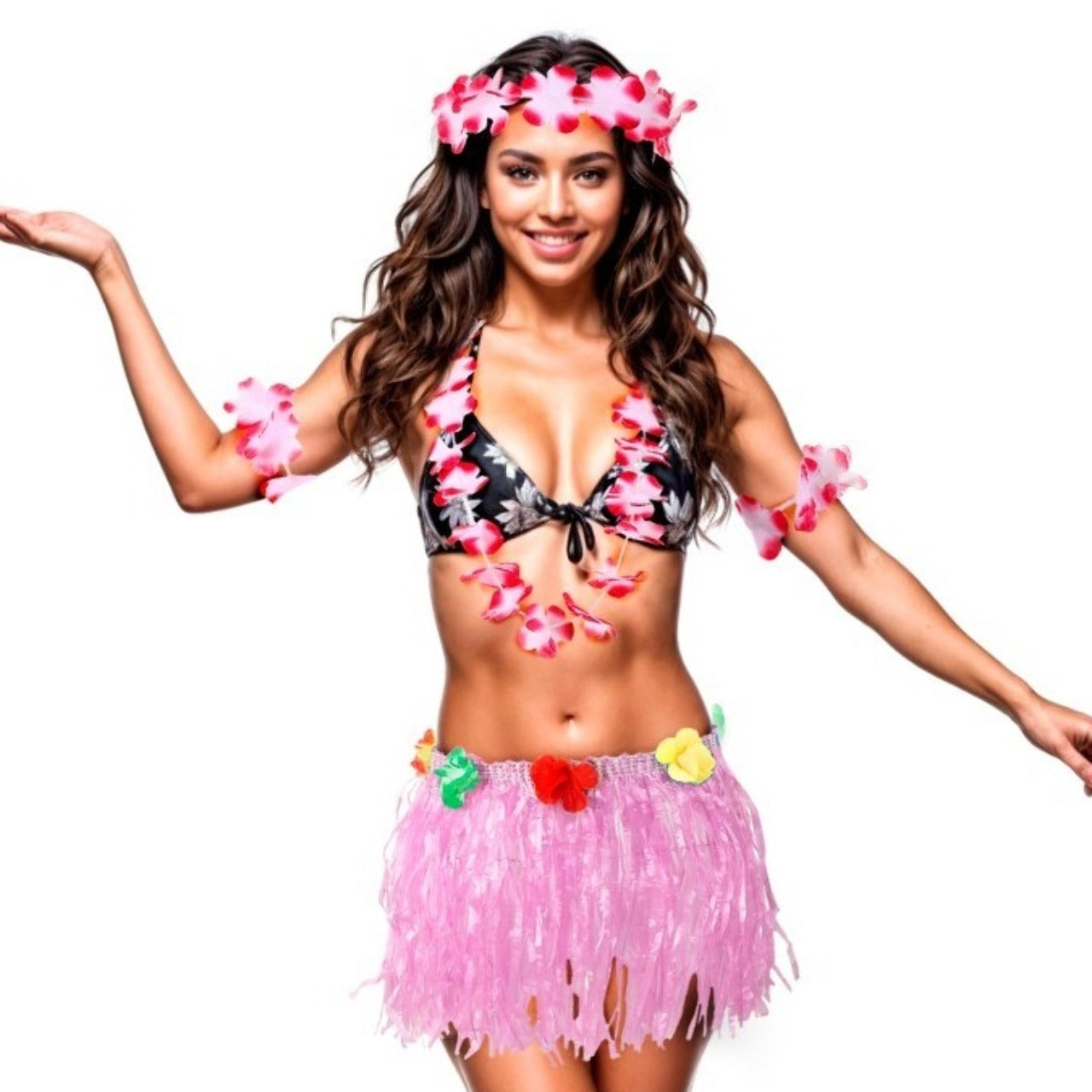 Rosa Hawaii-Kostüm für Damen