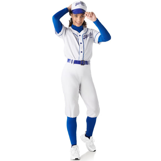 Blaues Baseballspieler-Kostüm für Damen