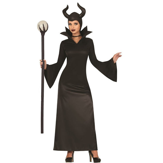 Schwarzes Maleficent-Kostüm für Damen