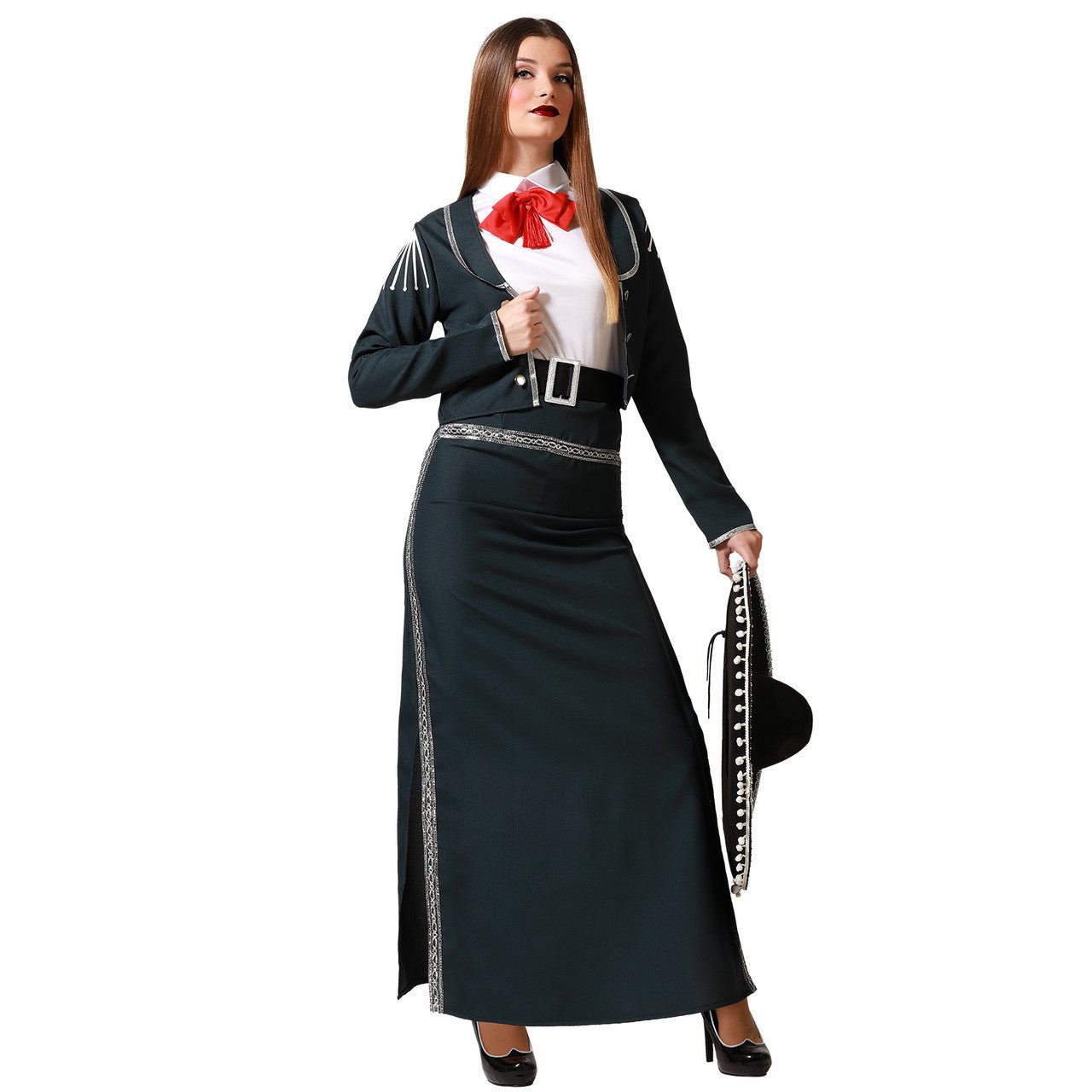 Schwarzes Mariachi-Kostüm für Damen