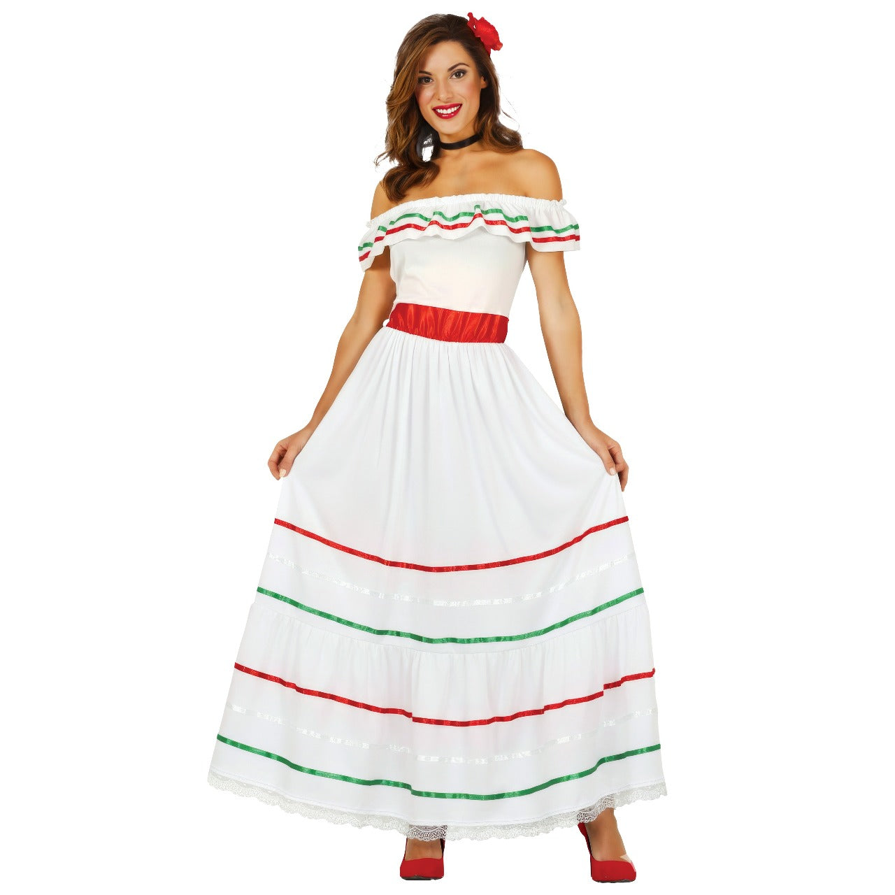 Mexikanerin-Weiß-Kostüm für Damen