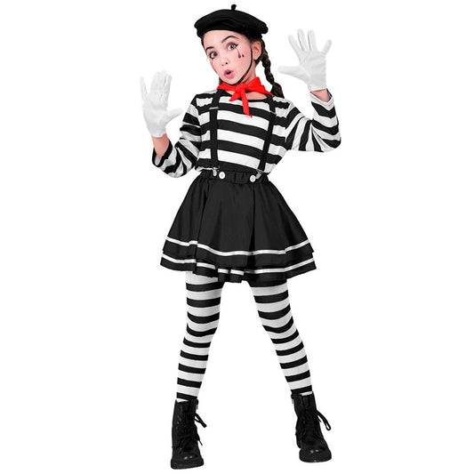 Zweifarbiges Mime-Kostüm für Mädchen