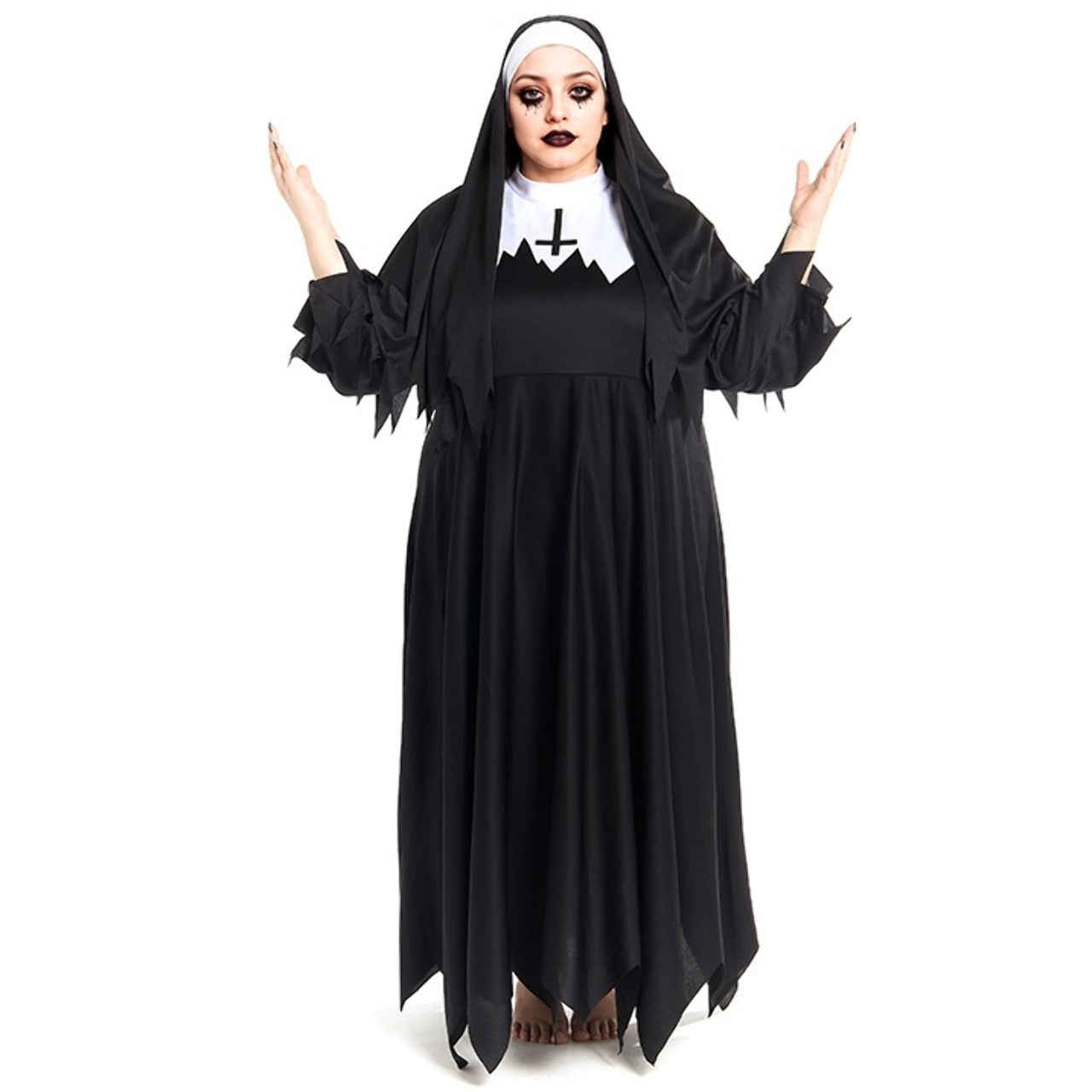Zombie Nonne Plus Kostüm für Damen