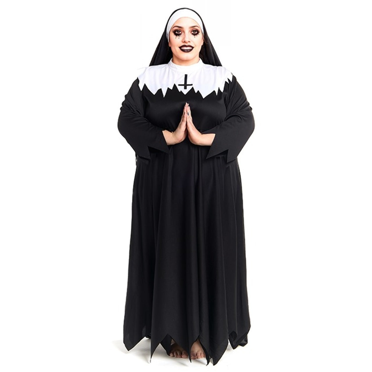 Zombie Nonne Plus Kostüm für Damen